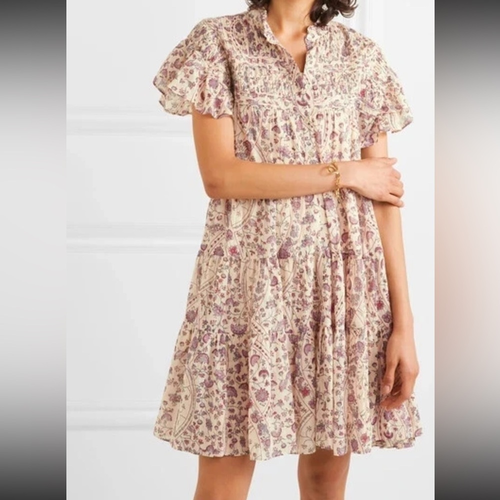 Karlie pastel Floral Boho Tiered Dress